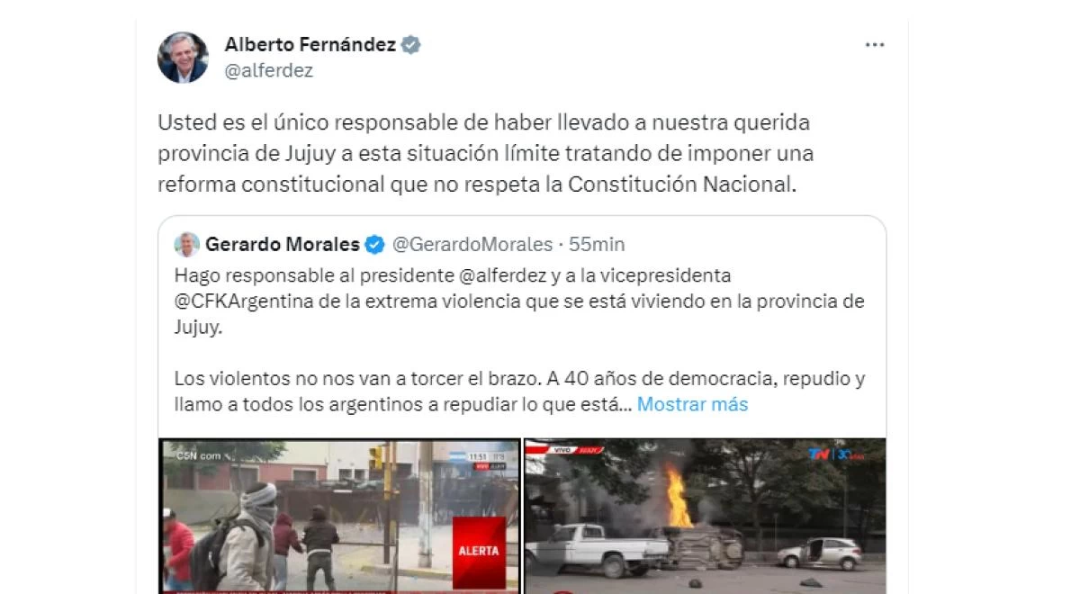 Alberto Fernández le contestó a Gerardo Morales