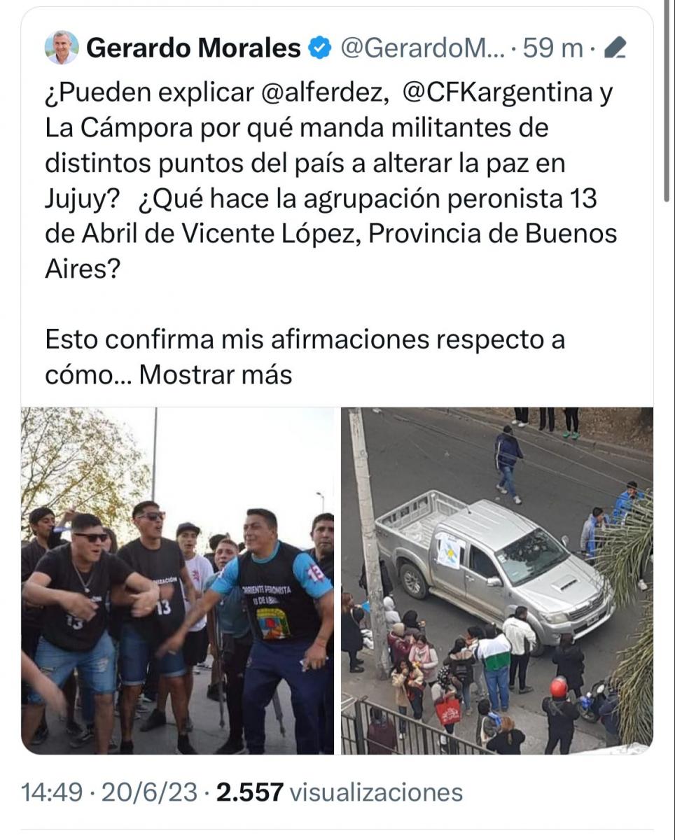 Wado De Pedro cruzó a Gerardo Morales por una foto falsa que publicó y le pidió que no mienta