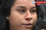 Video: una activista se autolesionó durante las manifestaciones en Jujuy