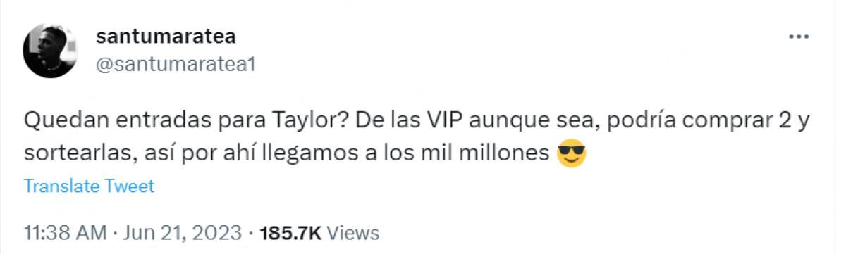 “Santi” Maratea lo hizo de nuevo y encontró la forma de incluir a Taylor Swift en su colecta