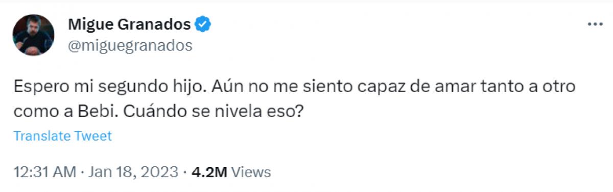 El tierno mensaje de Migue Granados para hablar sobre su capacidad de amar por igual a sus hijos