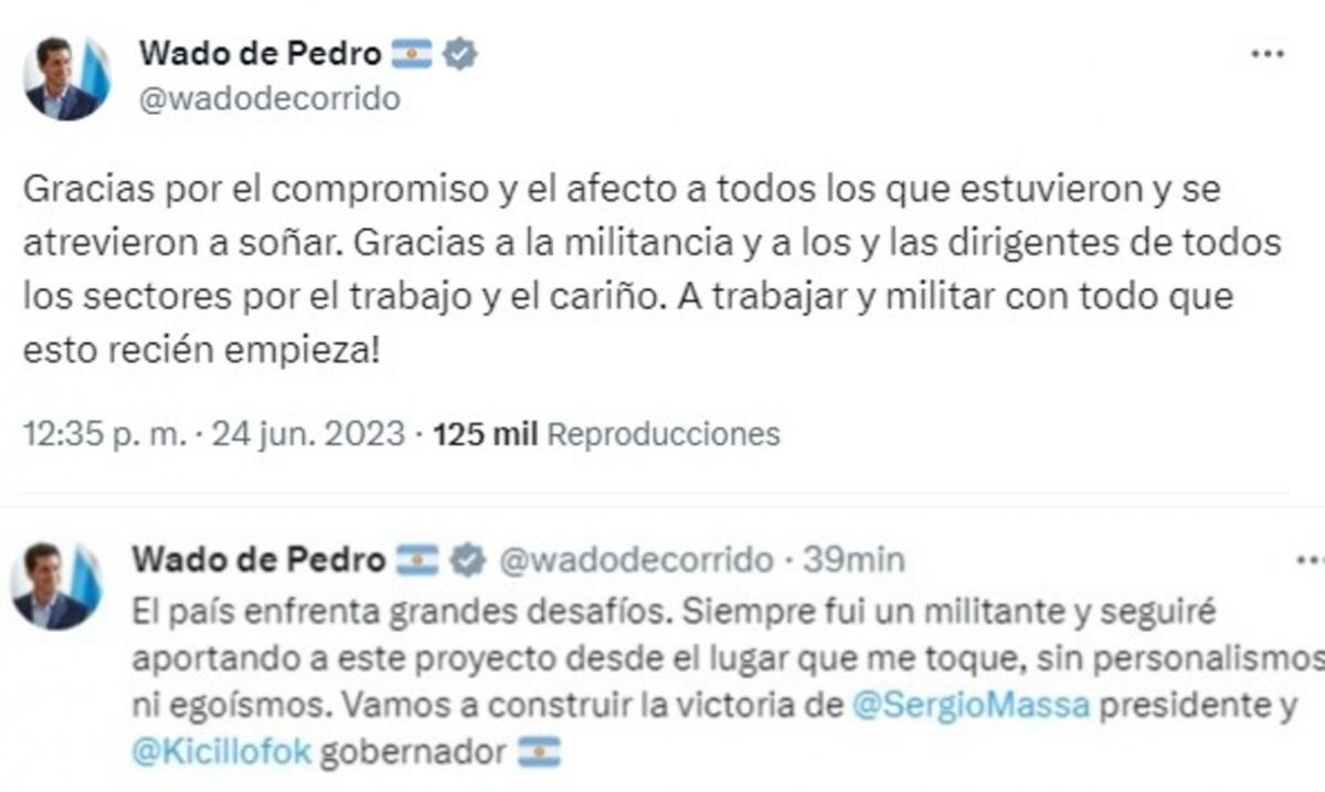 Wado de Pedro: Seguiré aportando a este proyecto desde el lugar que me toque