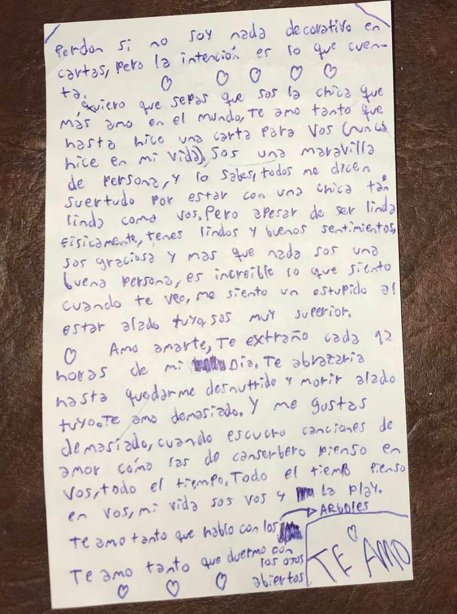 La carta de amor que un niño de 12 años le ecribió a su novia