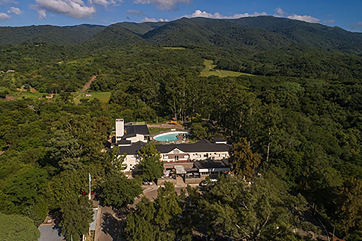 Vista aérea de la hostería.