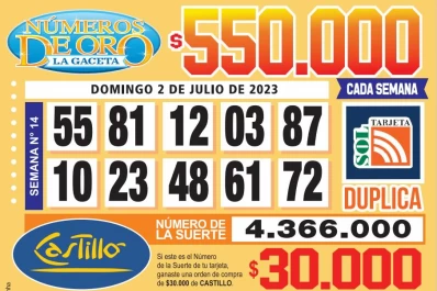 Los Números de Oro de LA GACETA del 2 de julio de 2023