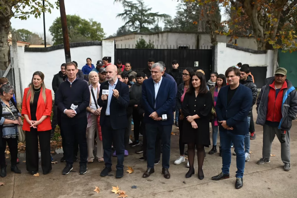 Horacio Rodríguez Larreta en el Convento donde José López tiró los bolsos con dinero. 