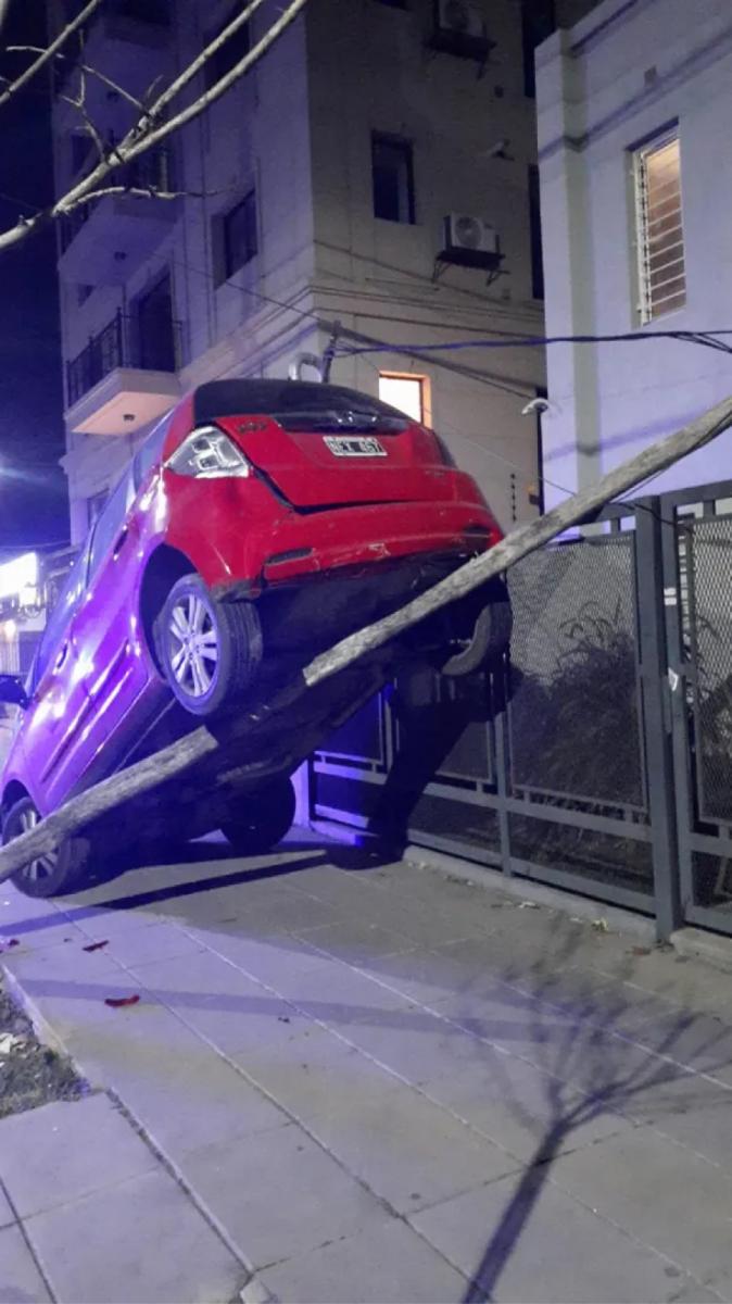 Así quedó el auto tras el accidente.