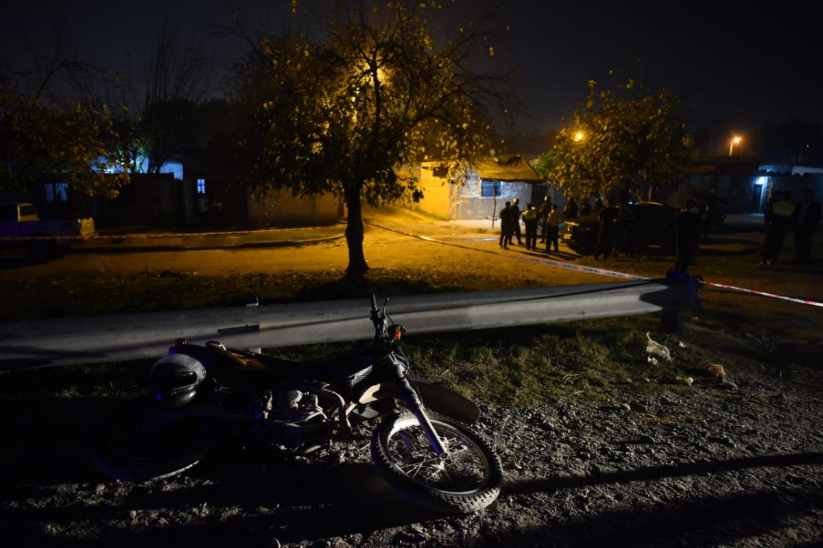 LA MOTOCICLETA que intentaron robarle al policía. 