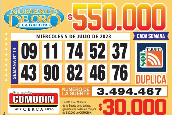 Los Números de Oro de LA GACETA del 5 de julio de 2023