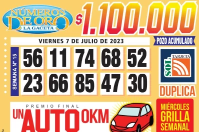 Los Números de Oro de LA GACETA del 7 de julio de 2023