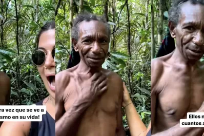 El abuelo de una tribu caníbal se vio por primera vez en un celular y su reacción fue sorprendente