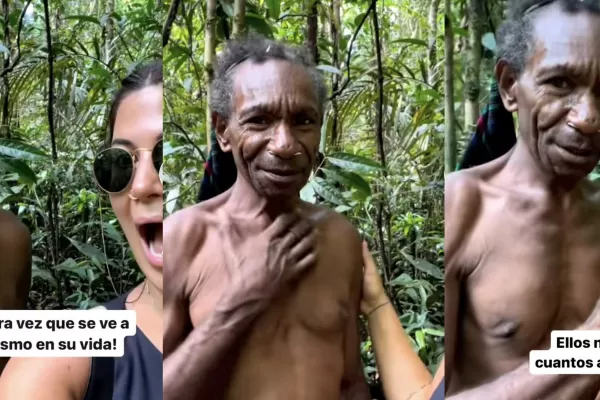 El abuelo de una tribu caníbal se vio por primera vez en un celular y su reacción fue sorprendente