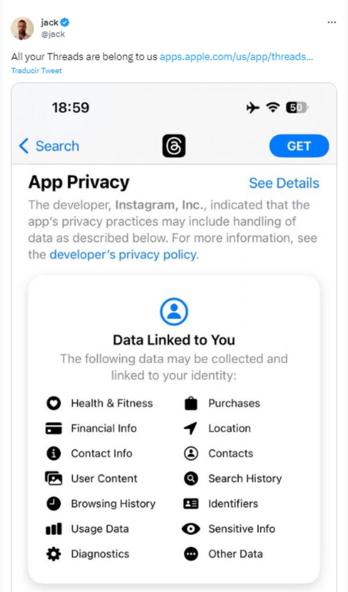 A tener en cuenta: esta es la información que recopila Threads, la nueva app de Meta
