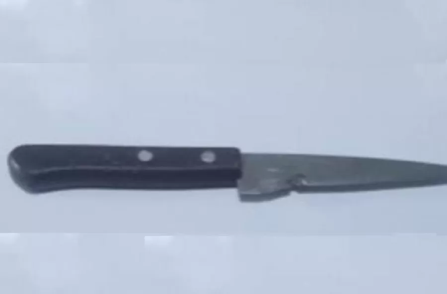 EL CUCHILLO CON el que el hombre amenazó a su madre. 