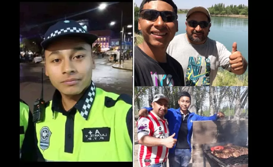 FOTOMONTAJE publicado por el padre del joven policía en las redes. 