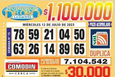 Los Números de Oro de LA GACETA del 12 de julio de 2023