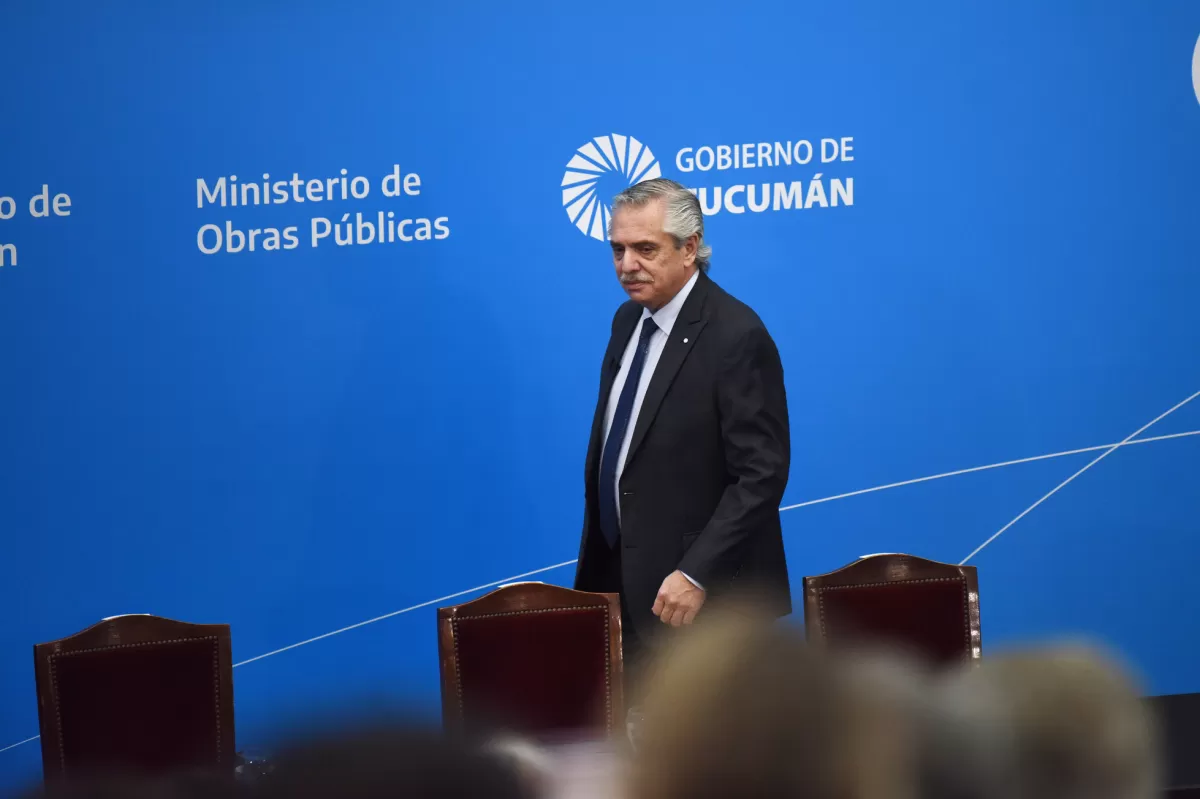 ALBERTO FERNÁNDEZ. El Presidente, durante su última visita a Tucumán.