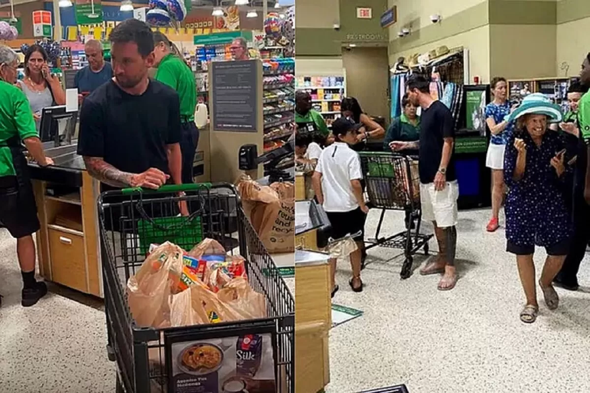 EN EL SUPER. Messi hizo compras en Miami. 