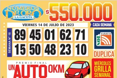 Los Números de Oro de LA GACETA del 14 de julio de 2023