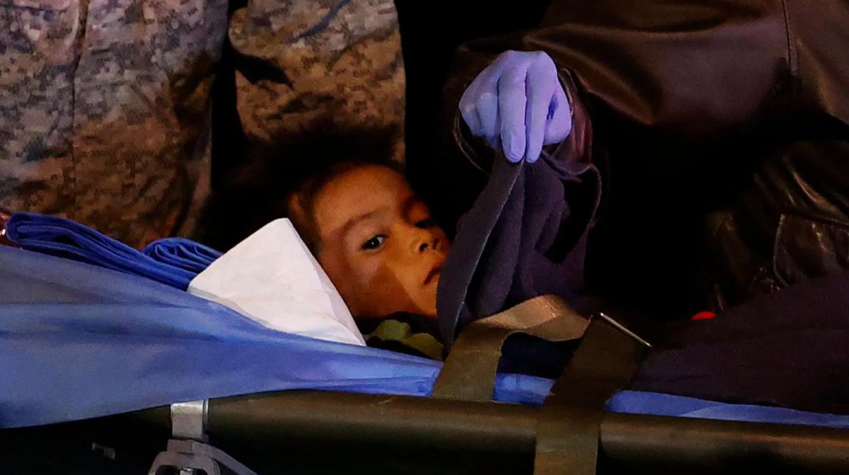 Uno de los niños rescatados en la selva amazónica