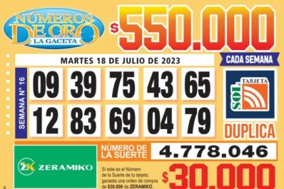 Los Números de Oro de LA GACETA del 18 de julio de 2023