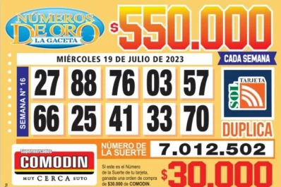Los Números de Oro de LA GACETA del 19 de julio de 2023