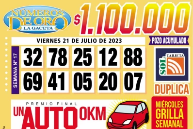 Los Números de Oro de LA GACETA del 21 de julio de 2023