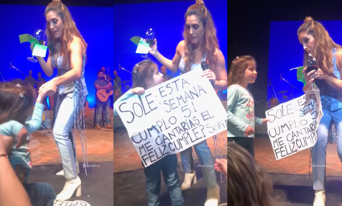 Sofía cumplió su sueño y la Sole la hizo subir al escenario