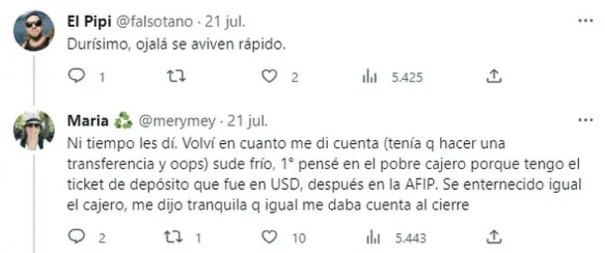 Depositó $ 75.000, el cajero se lo pasó a dólares y tomó una polémica decisión: Si los transfiero...