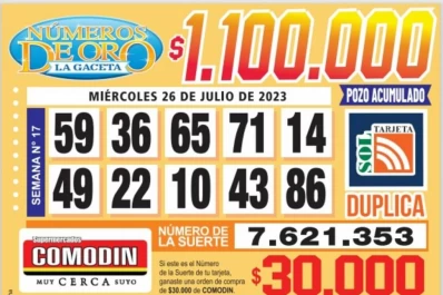 Los Números de Oro de LA GACETA del 26 de julio de 2023
