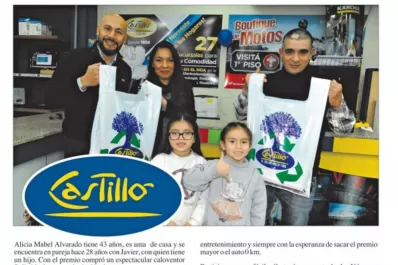 Números de la Suerte: Alicia Mabel Alvarado ganó una orden de compra de $30.000 en Castillo