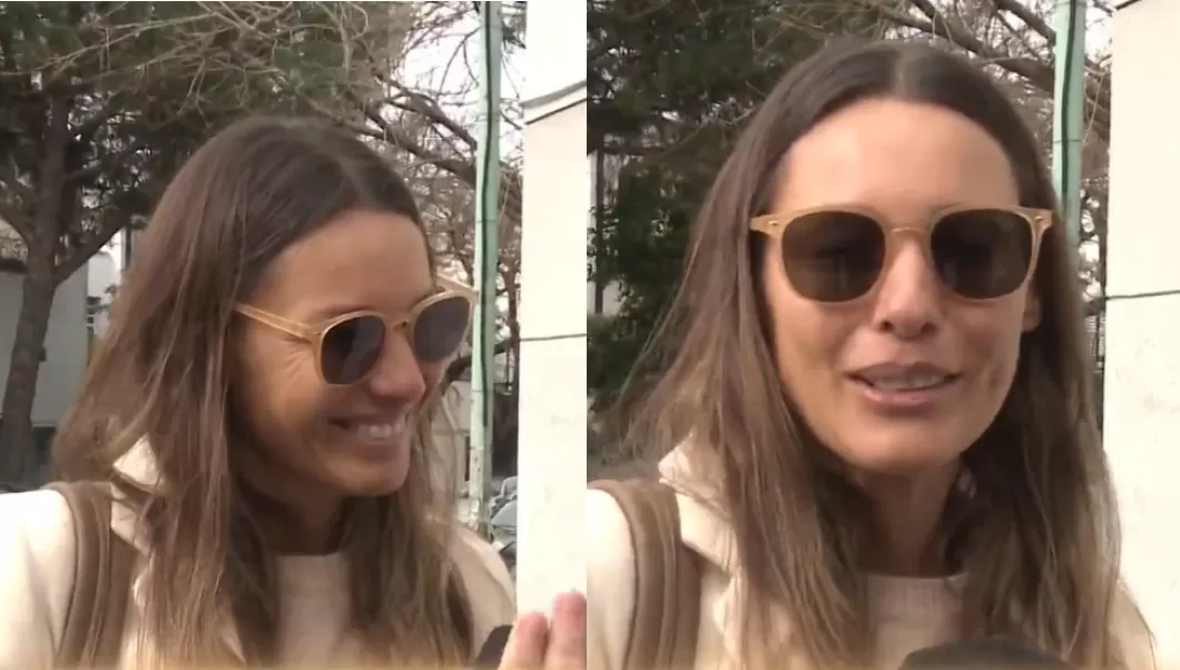 Relajada, Pampita apoyó a su marido.