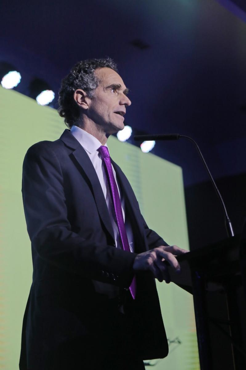 REPRESENTANTE. Pablo Grandval, presidente del Banco de Alimentos, dedicó unas palabras al generoso auditorio.