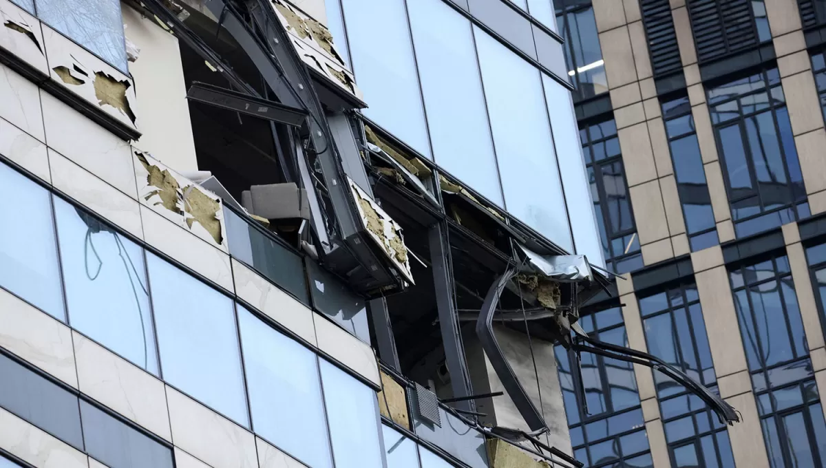 LOS DAÑOS. Las autoridades rusas reconocieron que los drones ucranianos provocaron rotura de cristales en el distrito financiero de Moscú.