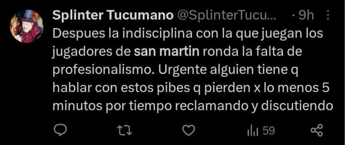 Bronca y frustración: qué se dijo en las redes tras el empate de San Martín ante Agropecuario