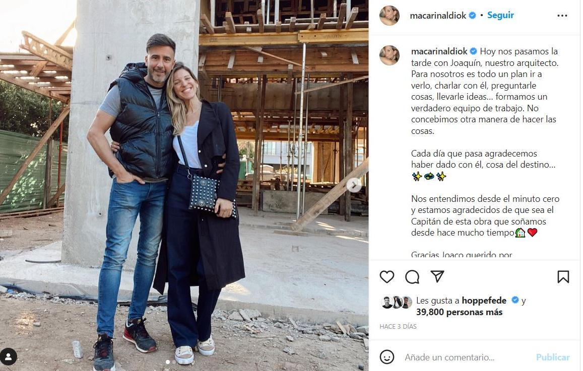 Maca Rinaldi y Fede Hope construyen la casa de sus sueños en las afueras de Buenos Aires.