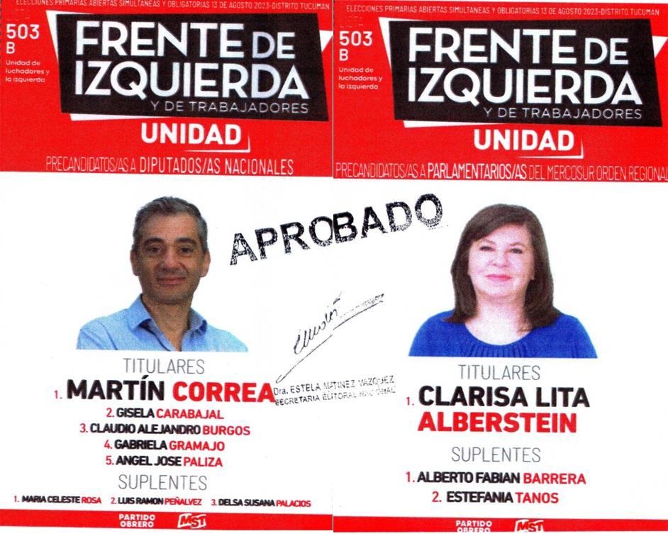 FRENTE DE IZQUIERDA / FOTO TOMADA DE ELECTORAL.GOB.AR