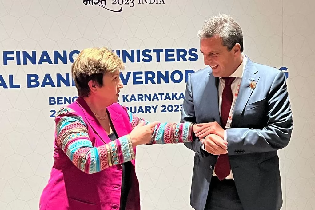 Kristalina Georgieva, directora gerente del FMI, y Sergio Massa, ministro de Economía de la Argentina