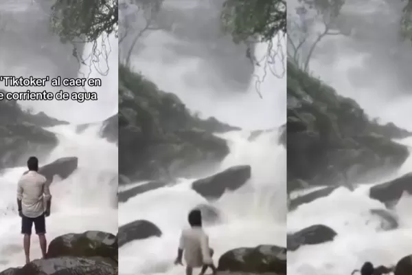 Un tiktoker se resbaló y perdió la vida al intentar grabar un video cerca de unas cataratas