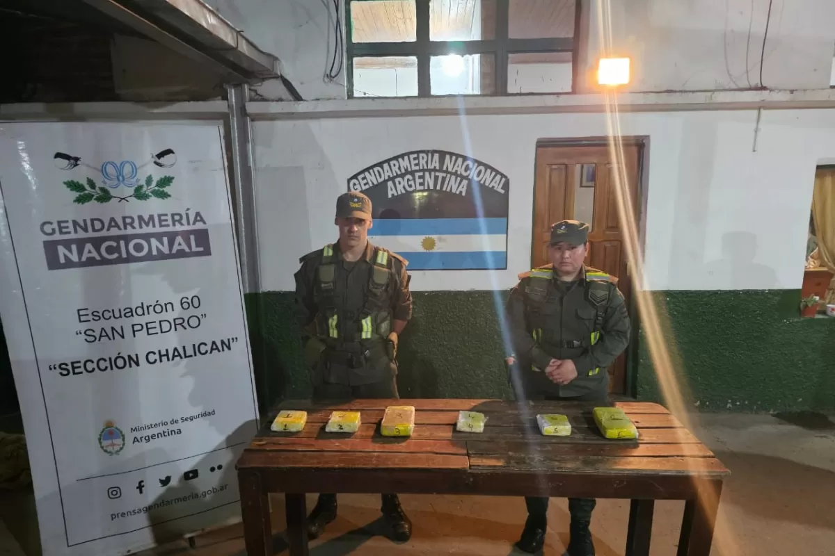 Secuestro de la droga. FOTO GENDARMERÍA