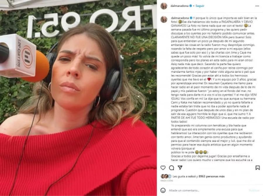 Dalma Maradona explotó furiosa luego de que la desvincularan de la radio. (Foto: instagram/dalmaradona)