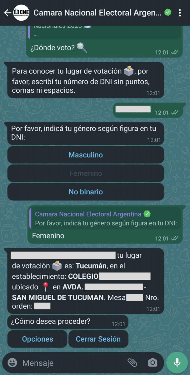 Elecciones 2023: cómo averiguar dónde voto por WhatsApp