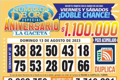 Los Números de Oro de LA GACETA del 13 de agosto de 2023
