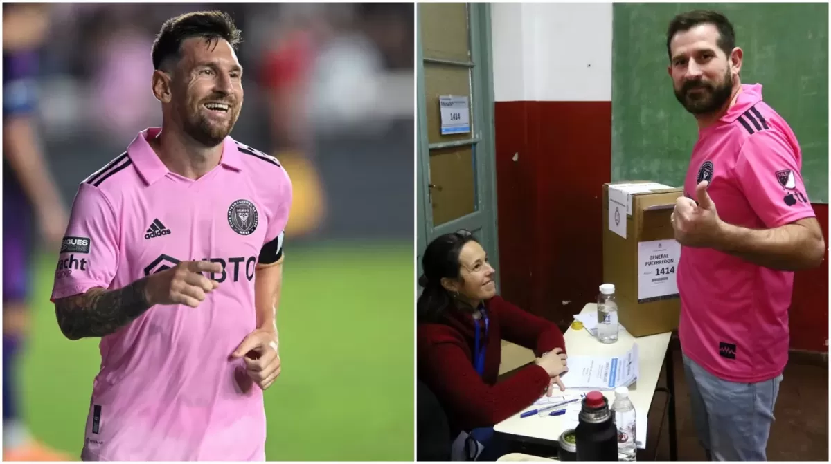 Fue a votar con la camiseta del Inter Miami y enloqueció a una escuela por su parecido con Lionel Messi