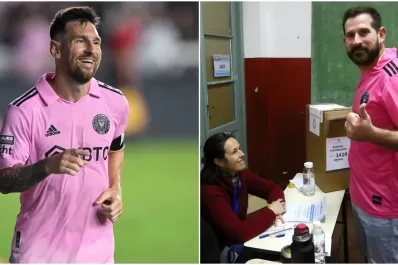Fue a votar con la camiseta del Inter Miami y enloqueció a una escuela por su parecido con Lionel Messi