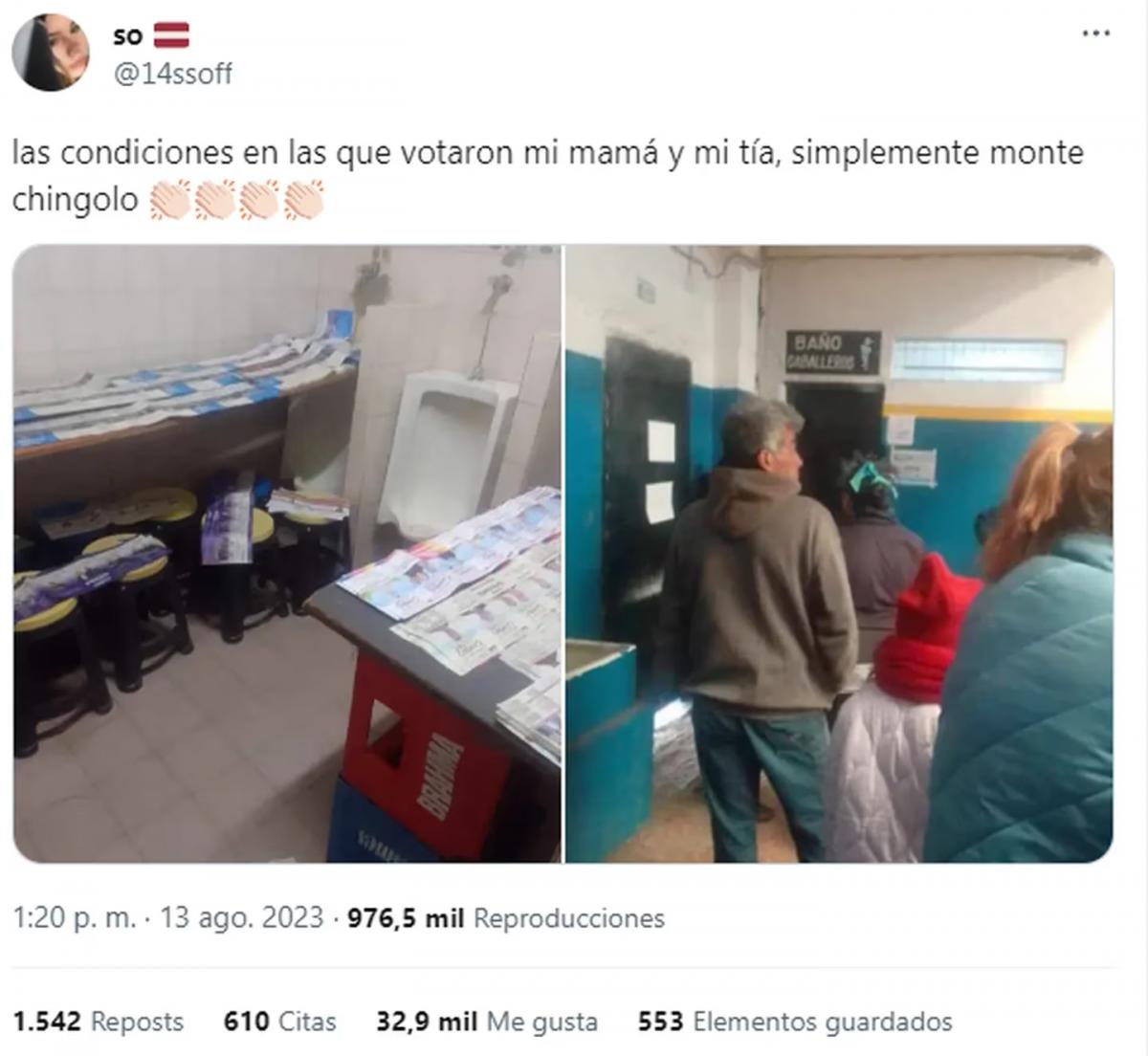 Fue a votar y se encontró con una particularidad: el cuarto oscuro era un baño