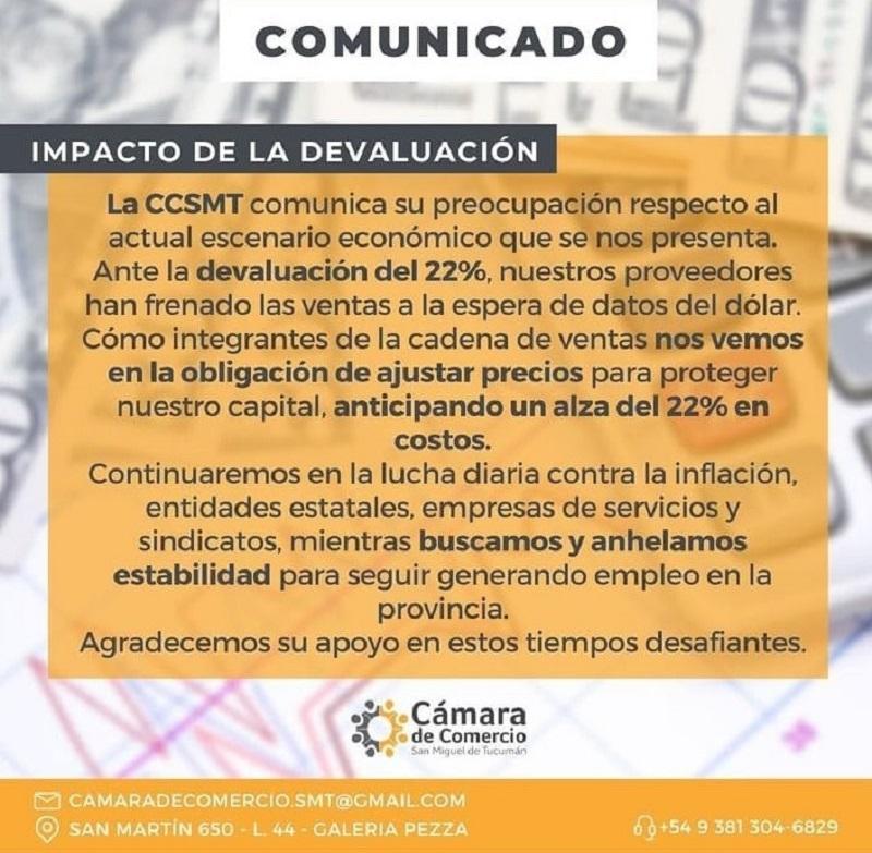 Efecto dólar: la Cámara de Comercio anticipa que en Tucumán se incrementarán los precios por encima del 20%