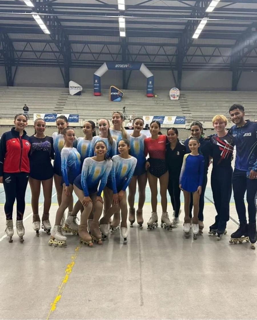 El equipo de patinaje de Argentina en los Juegos Panamericanos.