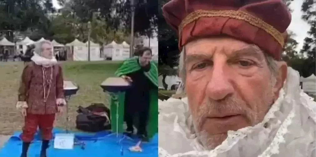 Pablo Alarcón sorprendió al actuar a la gorra en una plaza de Buenos Aires.