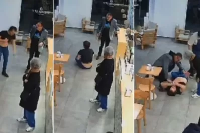 Video: un hombre ingresó apuñalado a una heladería